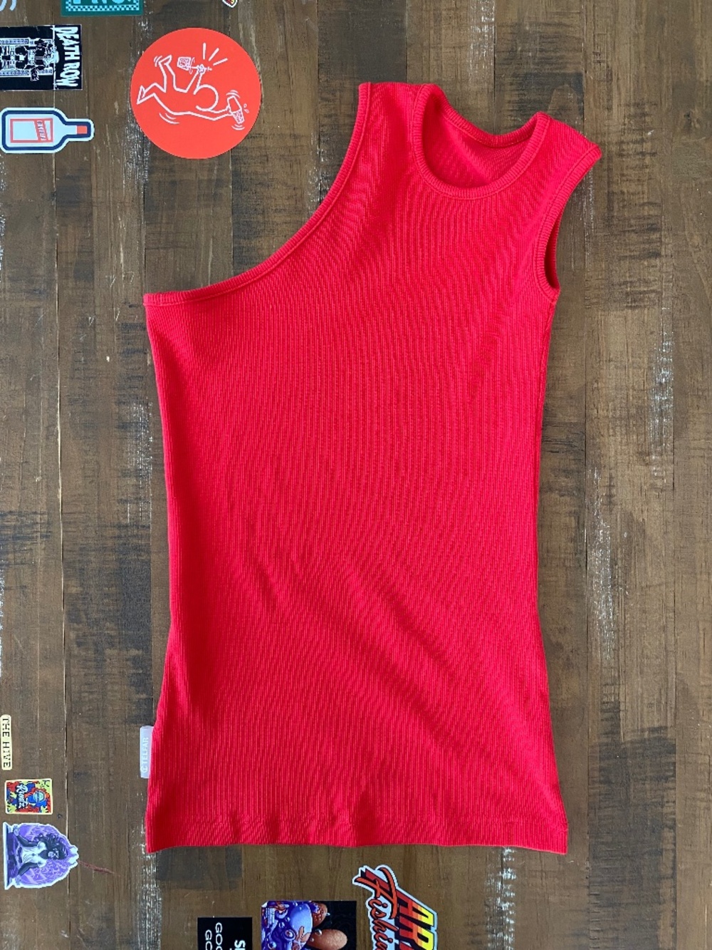 TELFAR Half Tank Ribbed Tank Top Red Size XS/S